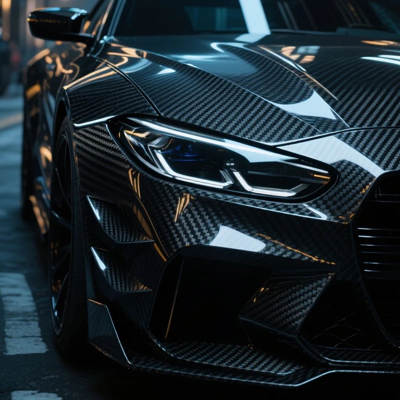 XRAML 7.5 Mil Heat Self Healing TPU PPF Car Body Anti-scratch Water Spot Prevention Black Glossy Carbon Fiber PPF for Vehicle