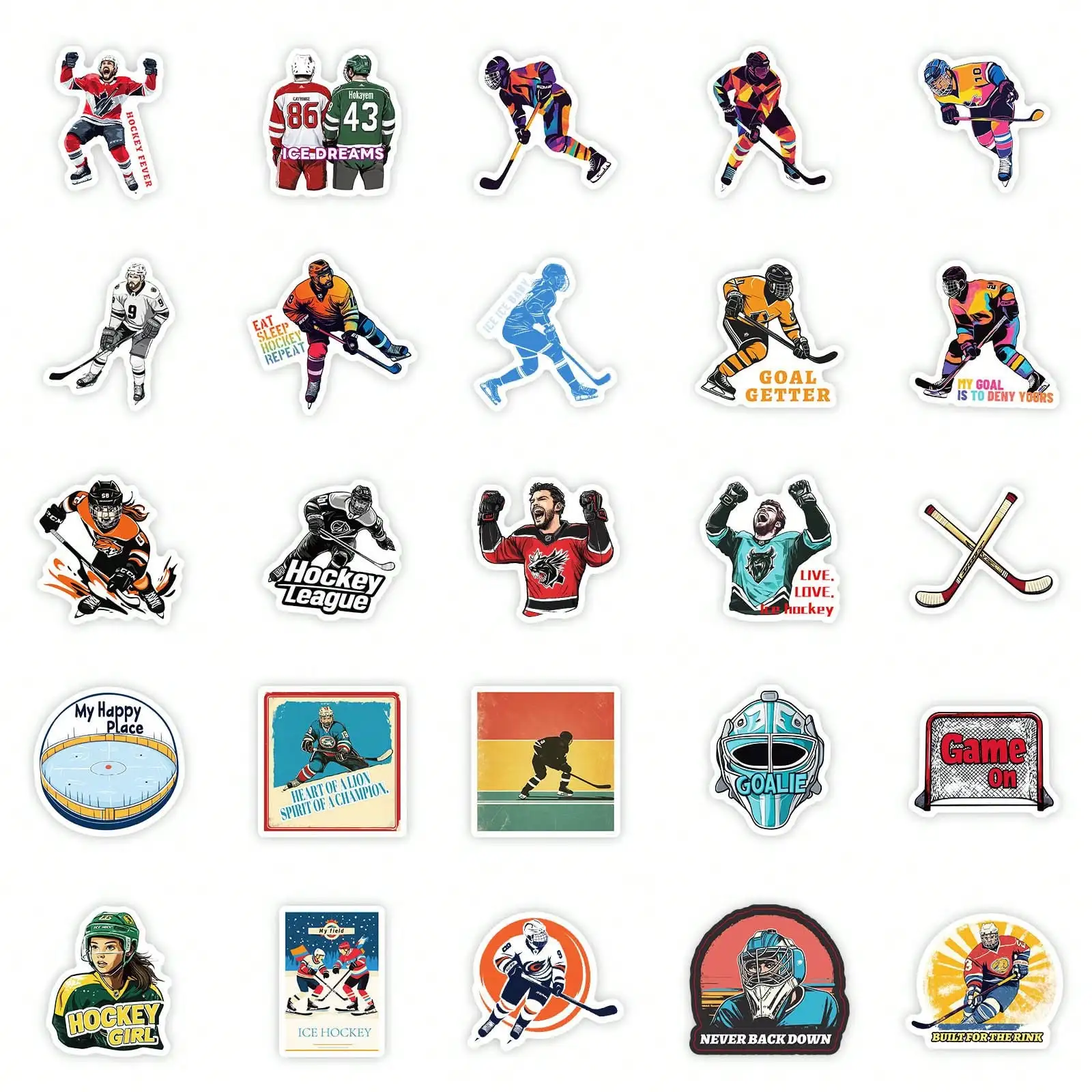 50PCS Ice Hockey Graffiti Stickers Suitable DIY Handbooks Luggage Helmet Desktop Mug Notebook Stickers & More view 5