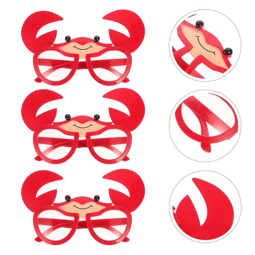 

4 Pcs Crab Glasses Prop Party Sunglasses Luau Hawaiian Funny Eyeglass Beach Modeling