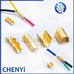 100 Pcs wire crimping brass terminal blocks wire docking and parallel terminals Copper strip joint For C-type U-type