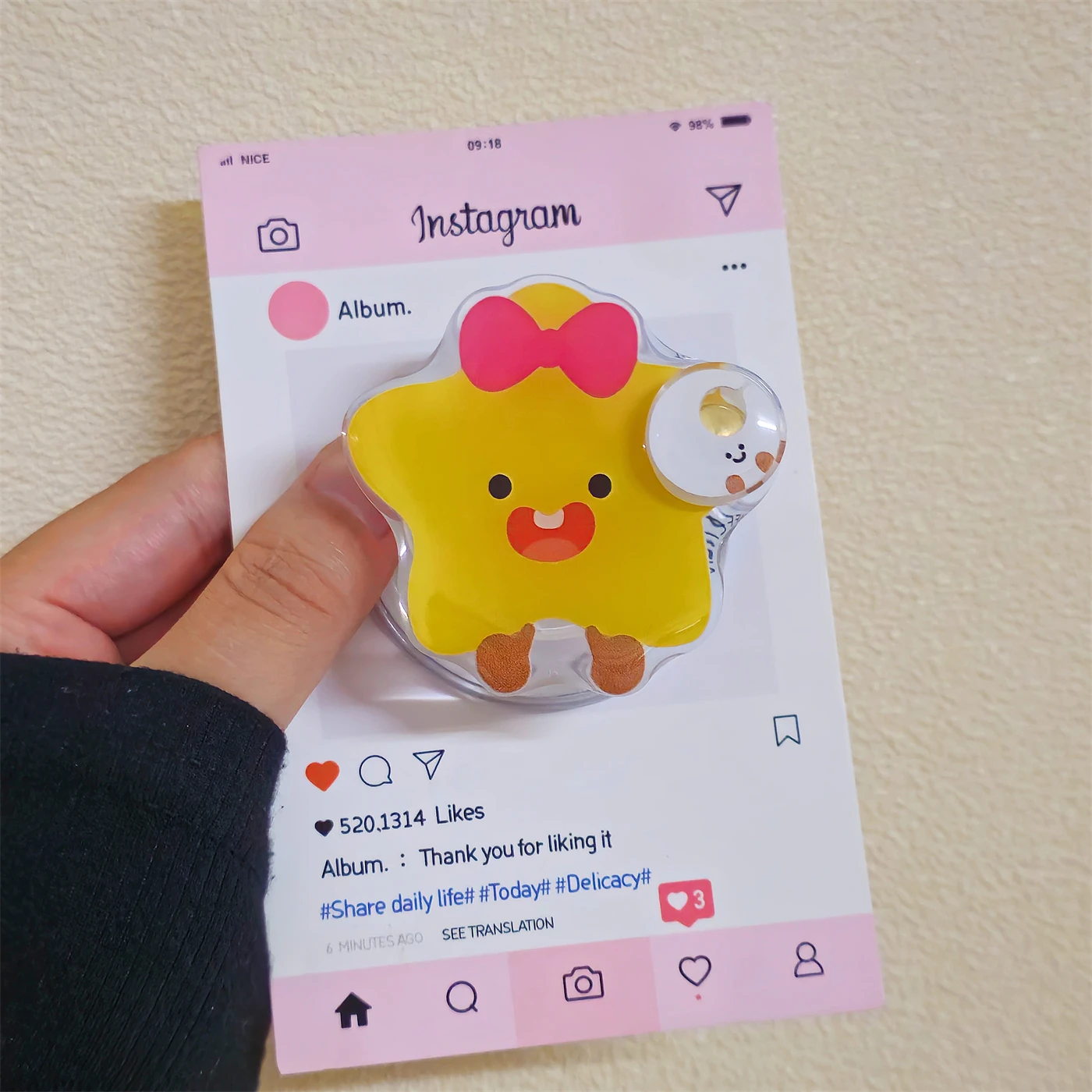 

Funny five-pointed star for Magsafe mobile phone grips,removable magnetic Smart phone stand holder for iphone Tablet accessories