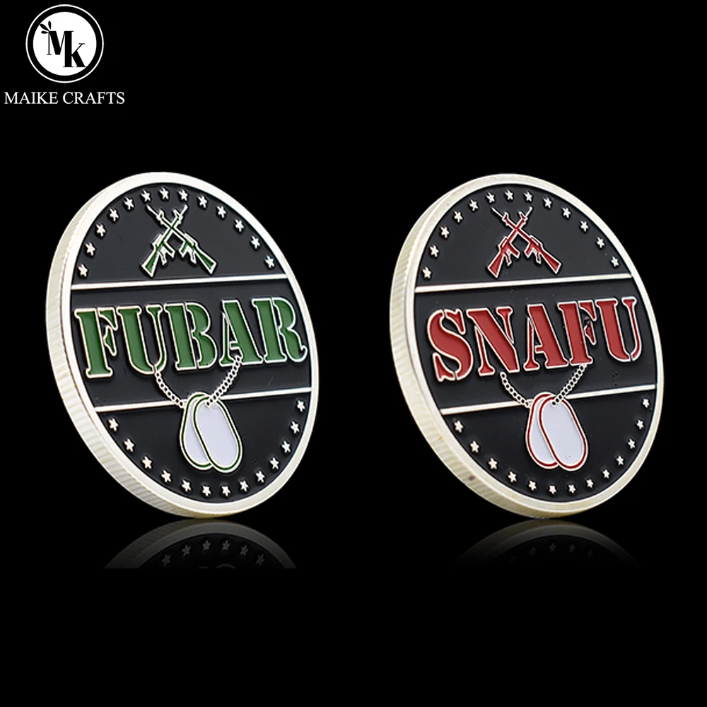 SNAFU Military Commemorative Coin Metal Medal Situation Normal, All Fouled Up Challenge Coin Holiday Gift Home Decoration