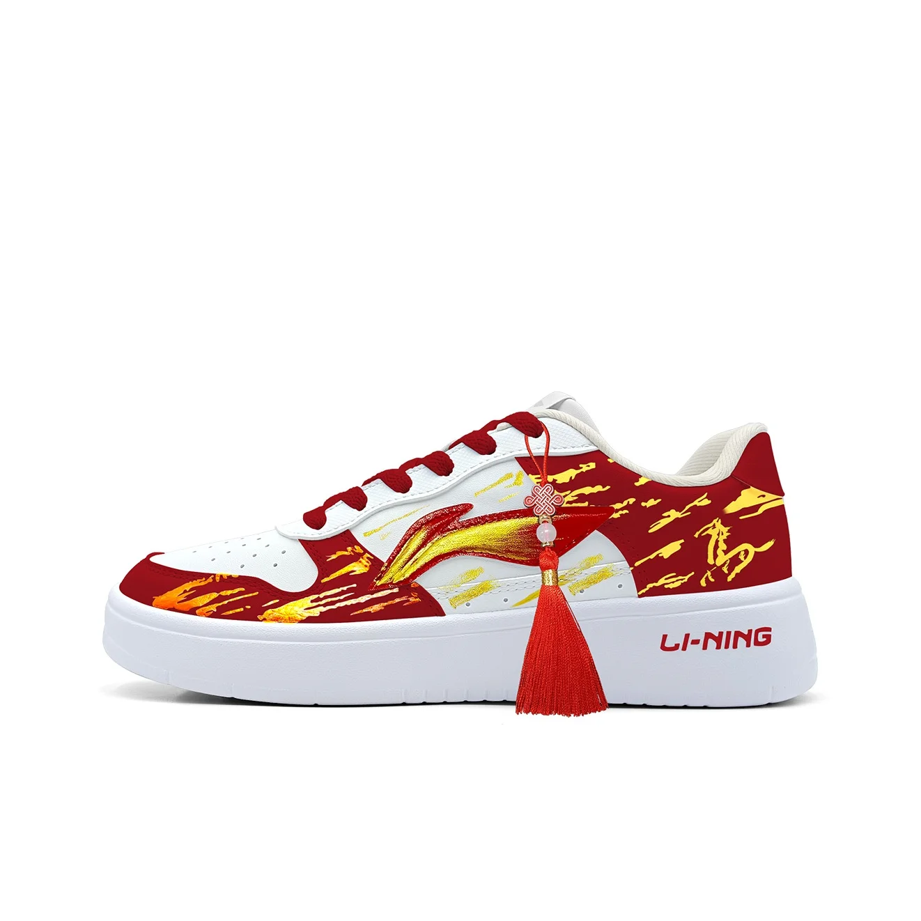 Li Ning Low top Skateboard Shoes Women's Red White Gold AGCS420-6Team1749-
