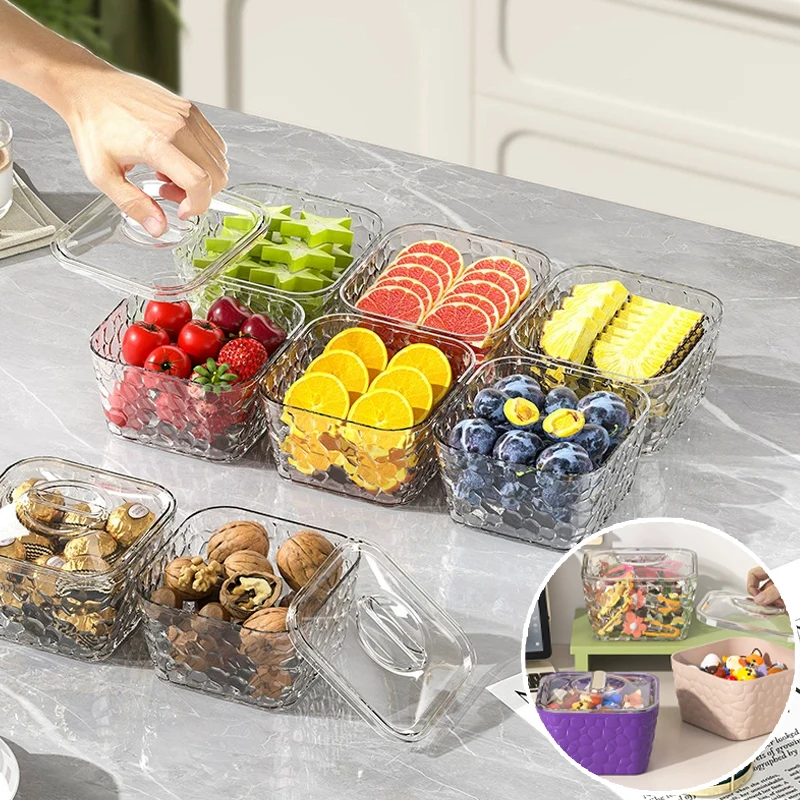 

Mini Hair Jewelry Organizer Box Transparent Cream Dustproof with Water-Resistant Lid for Hair Clips Bands Desktop Bathroom Decor