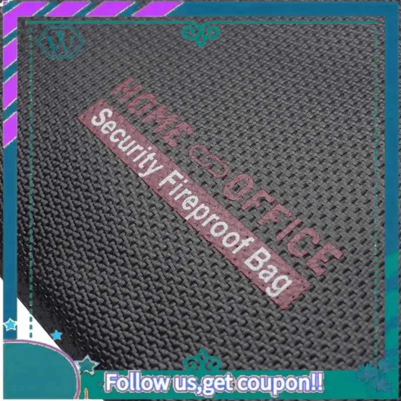 A75Q-8X Fireproof Money Safe Document Bag. NON-ITCHY Coated Fire & Water Resistant Safe Cash Bag For File Folder Holder