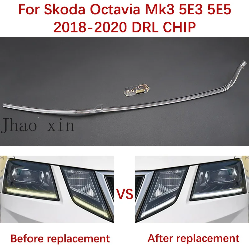 Angel Eyes For Skoda Octavia Mk3 Facelift 5E3 5E5 Car Headlight DRL CHIP Lamp Tube 2018-2020 Combi Estate EU Version White Light