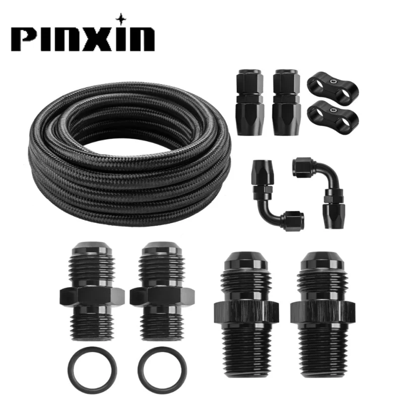 

PinXin для автомобиля 4L60E 4L65E 6AN стальной плетеный кабель 15 футов 6AN плетеные холодильники трансмиссии шланговая линия