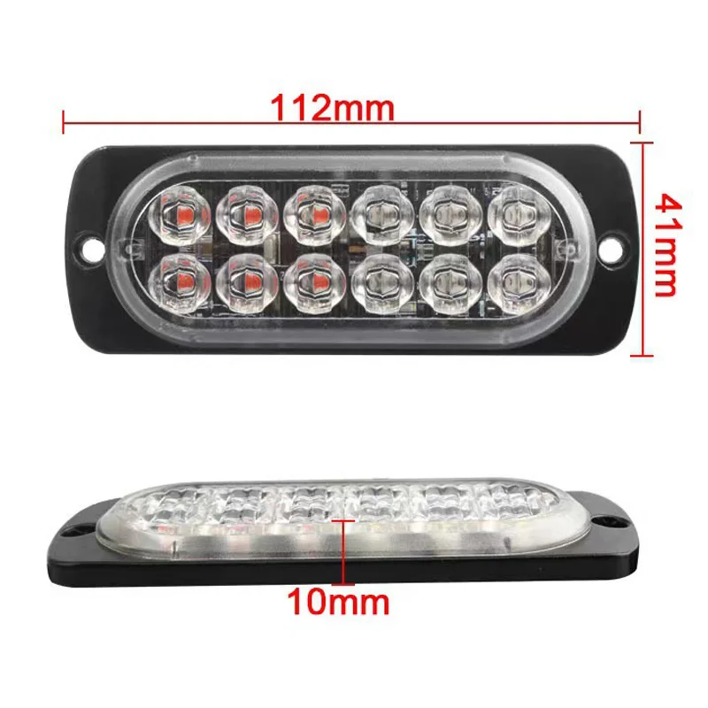 2Pcs 12LED Car Turn Signal Light Grill Flashing Breakdown Emergency Lamp Car Truck Trailer Beacon Lamps LED Side Interior Lights