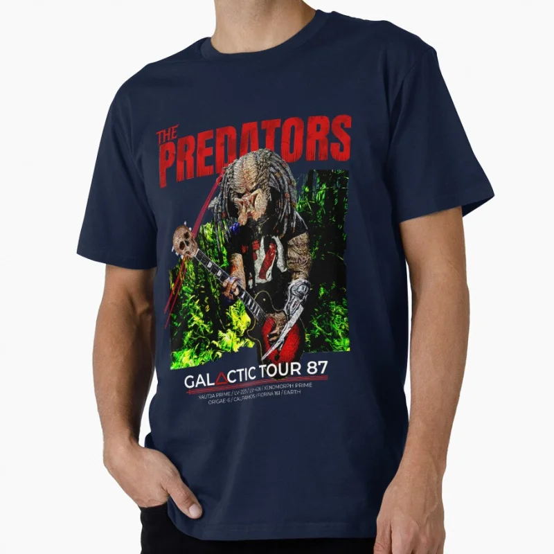 THE PREDATORS ROCK BAND Predator hunter Alien Warrior Gift shirt Retro Sci-Fi Horror Graphic Clothes All size Tops S-6XL