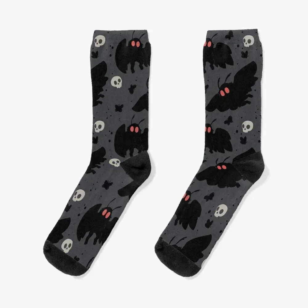 

Mothman - Night Grey Socks luxe Men's Soccer football Women's Socks Men's japanese fashion custom retro Man Socks Women's