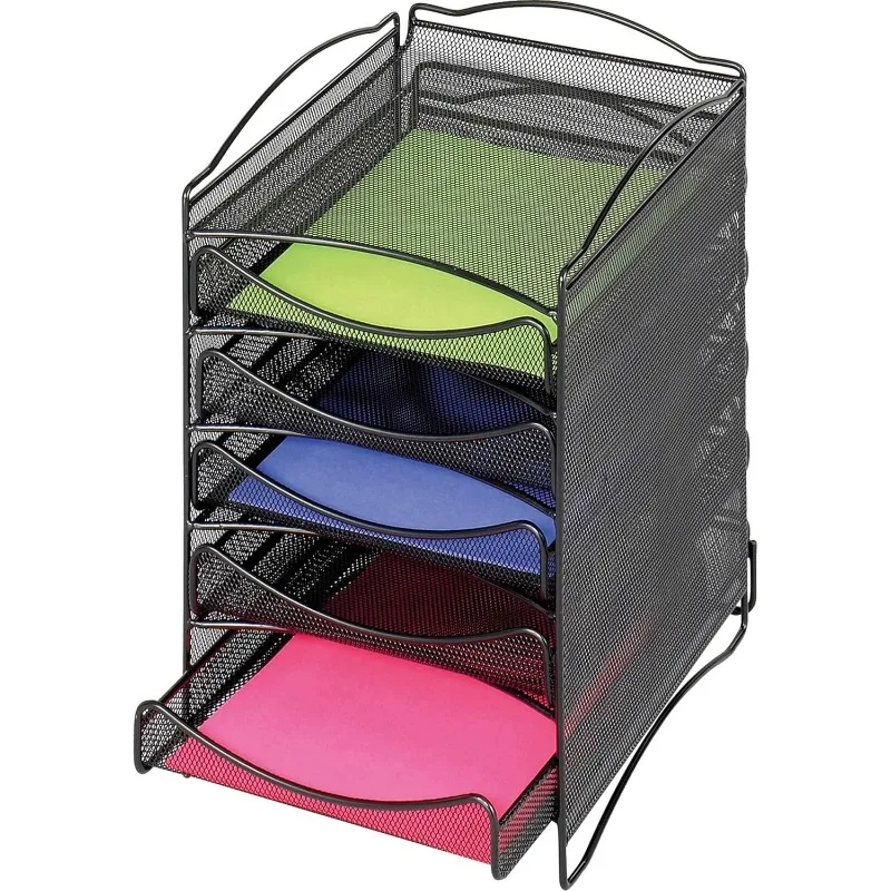 

9432BL Onyx Mesh Literature Organizer, 5 Drawer, Black
