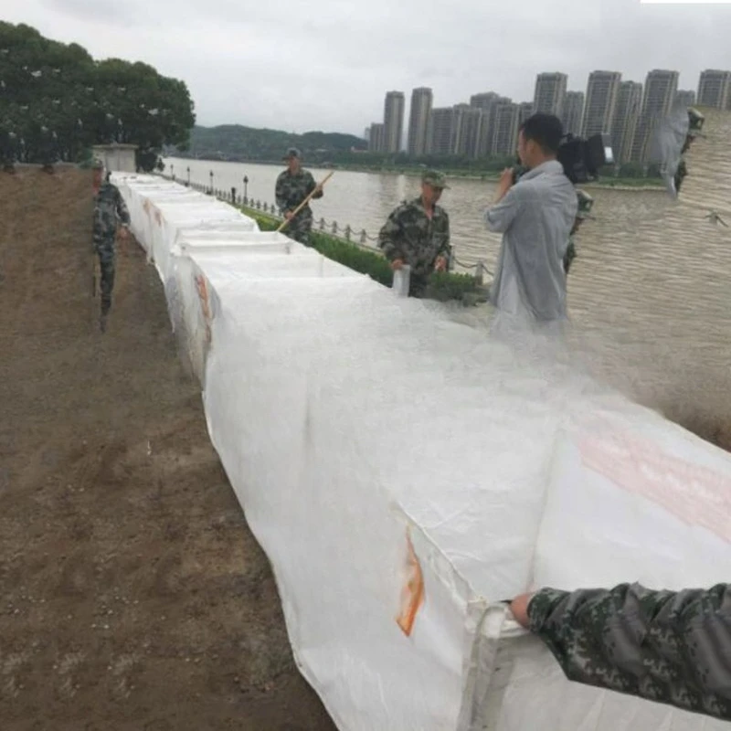 Emergency mobile chain bag folding barrier retaining wall frame