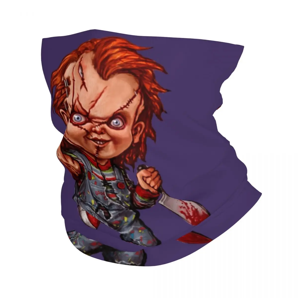 The Killer Doll Chucky Bandana Neck Gaiter for Ski Hunting Men Women Wrap Scarf Child's Play Horror Movie Headband Warmer