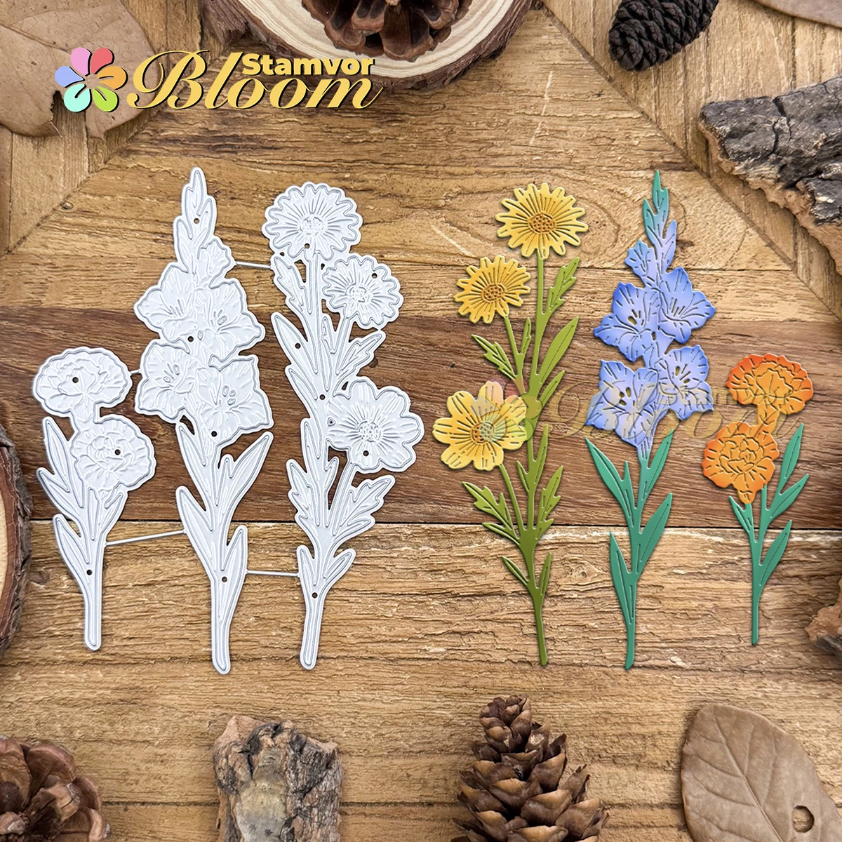 Original lindo presente da mãe margarida cravo flores buquê corte de metal dados scrapbooking gravação decorativa