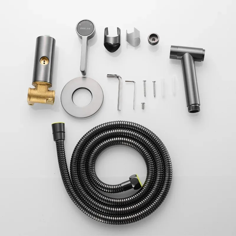 Fliger Bidets Brass Handheld Toilet Bidet Sprayer Hygienic Shower Bidet Faucet Hot Cold Water Toilet Portable