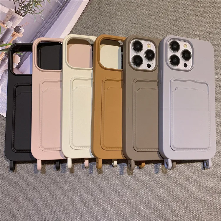 

Portable Card Pocket One-piece Phone Case For iPhone16 15,14Promax,13 12 11 XS 78PLUS SE2 XR Full Cover Skinny Shell Protection