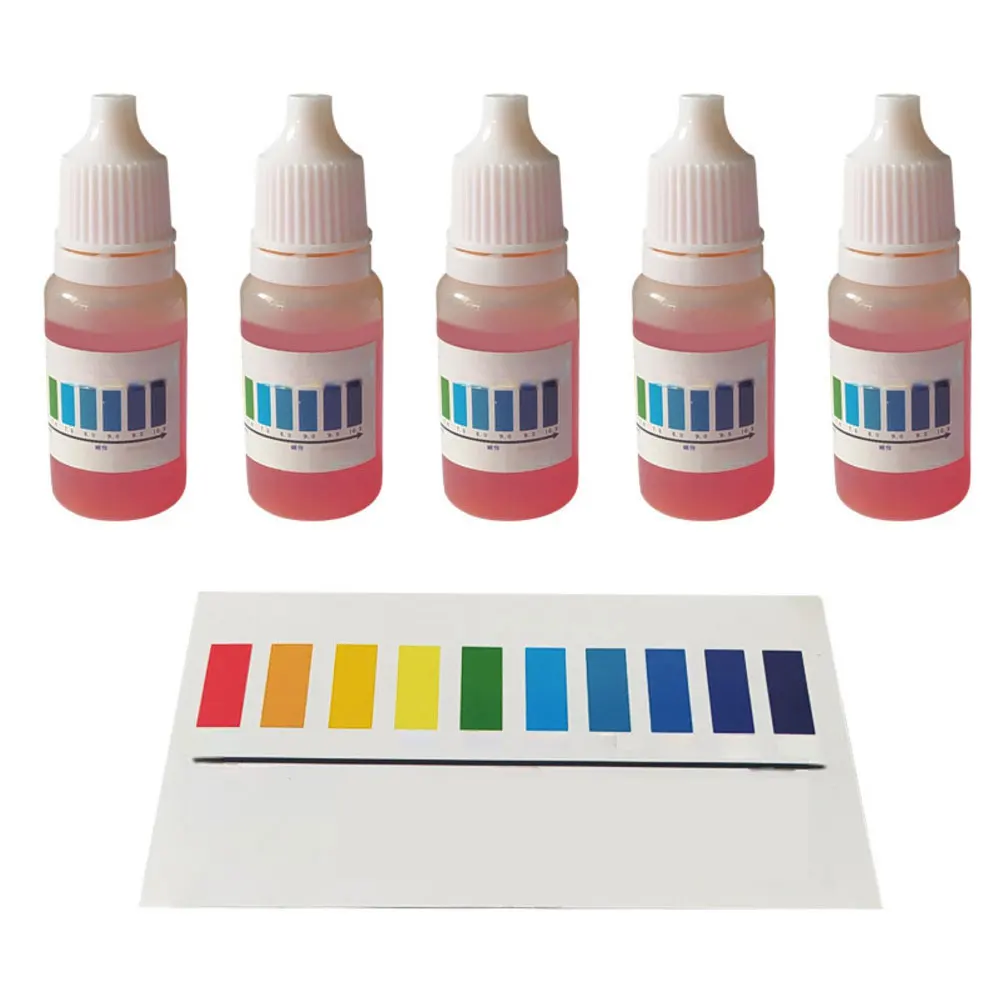 5PCS Water Quality Testing Reagent Calcium Magnesium PH-Chlorine Water Quality Test Swimming Pool Liquid Hydroponics Tester