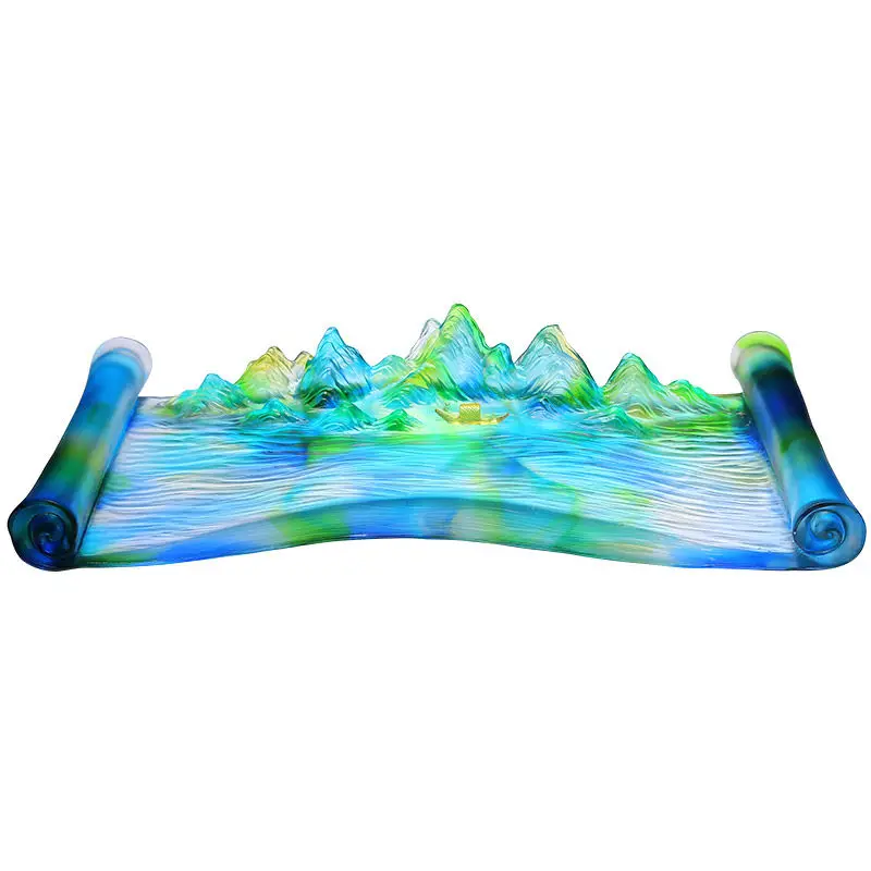 

High-grade glazed fruit plate ornament, living room coffee table decoration crystal