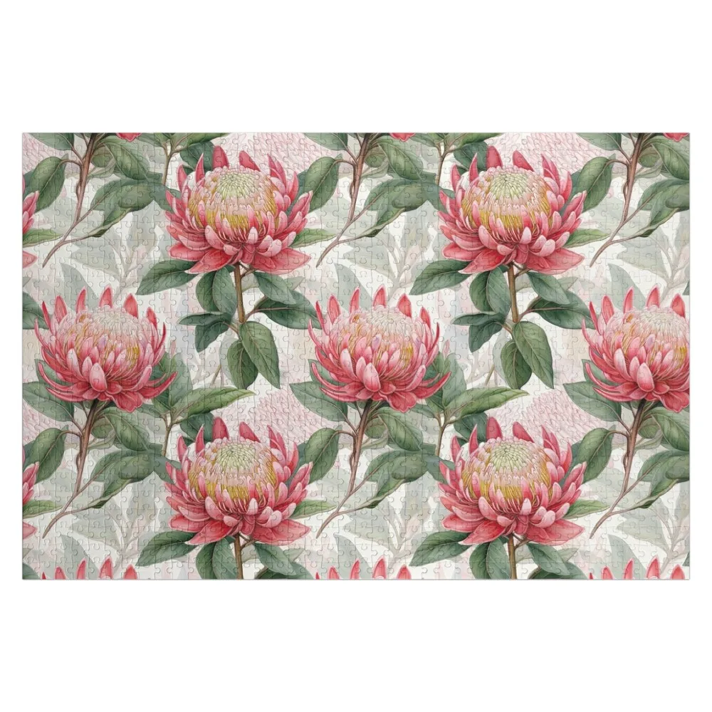 Australian Waratah Native Flower Jigsaw Puzzle Custom Child Wood Photo Personalized Woods For Adults Puzzle