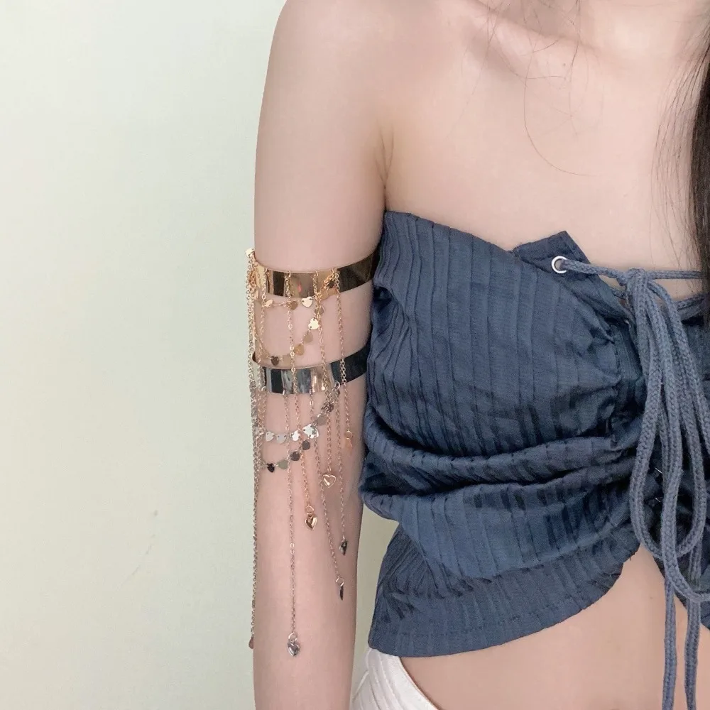

Creative Fashion Fringe Open Bangles Sweet Exquisite Hand Jewelry Zinc Alloy Adjustable Arm Chain Women