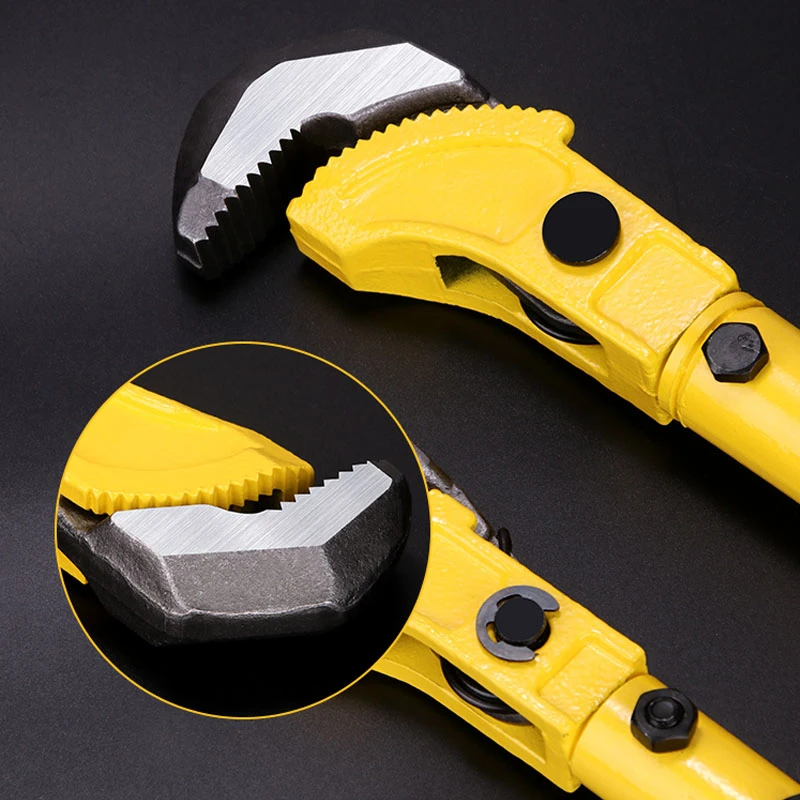 Llave de barra de refuerzo rápida, alicates de tubo universales de rosca recta, acero de alto carbono, Grado Industrial, llave de tubo duradera, herramienta de alto par