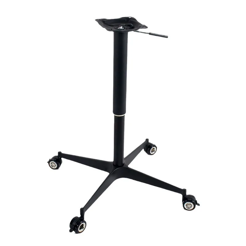 검은색 알루미늄 합금 십자형 리프팅 테이블 다리, 이동식 측면 삼각대, 회전식 식탁