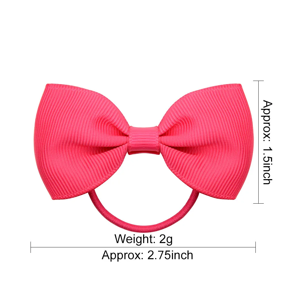 1 Pcs Fashion Small Baby Elastic Rubber band Head rope Mini Solid Ribbow Bow Tie For Girls Hair Accessories Wholesale