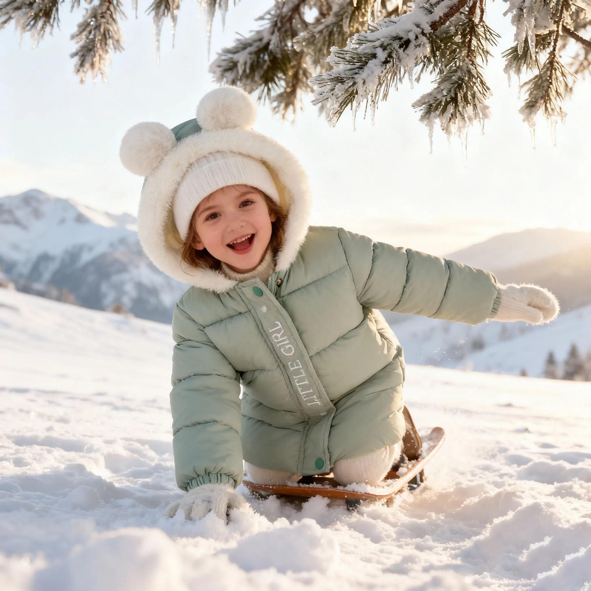 

Baby Children Coats Winter Thick Jackets For Boys Warm new year costumes For Girls cute ear Hooded Jacket Kids Clothes Snowsuit