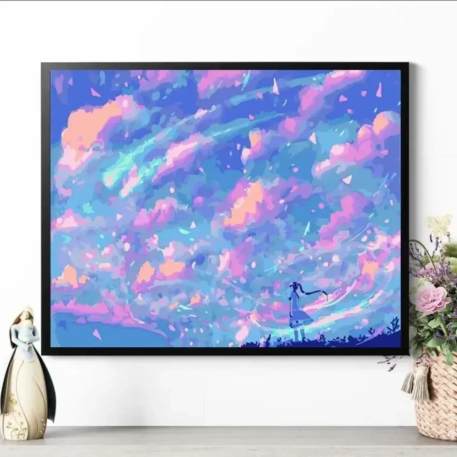 

22118-Tulip diy digital acrylic flower painting explosion hand-filled landscape painting