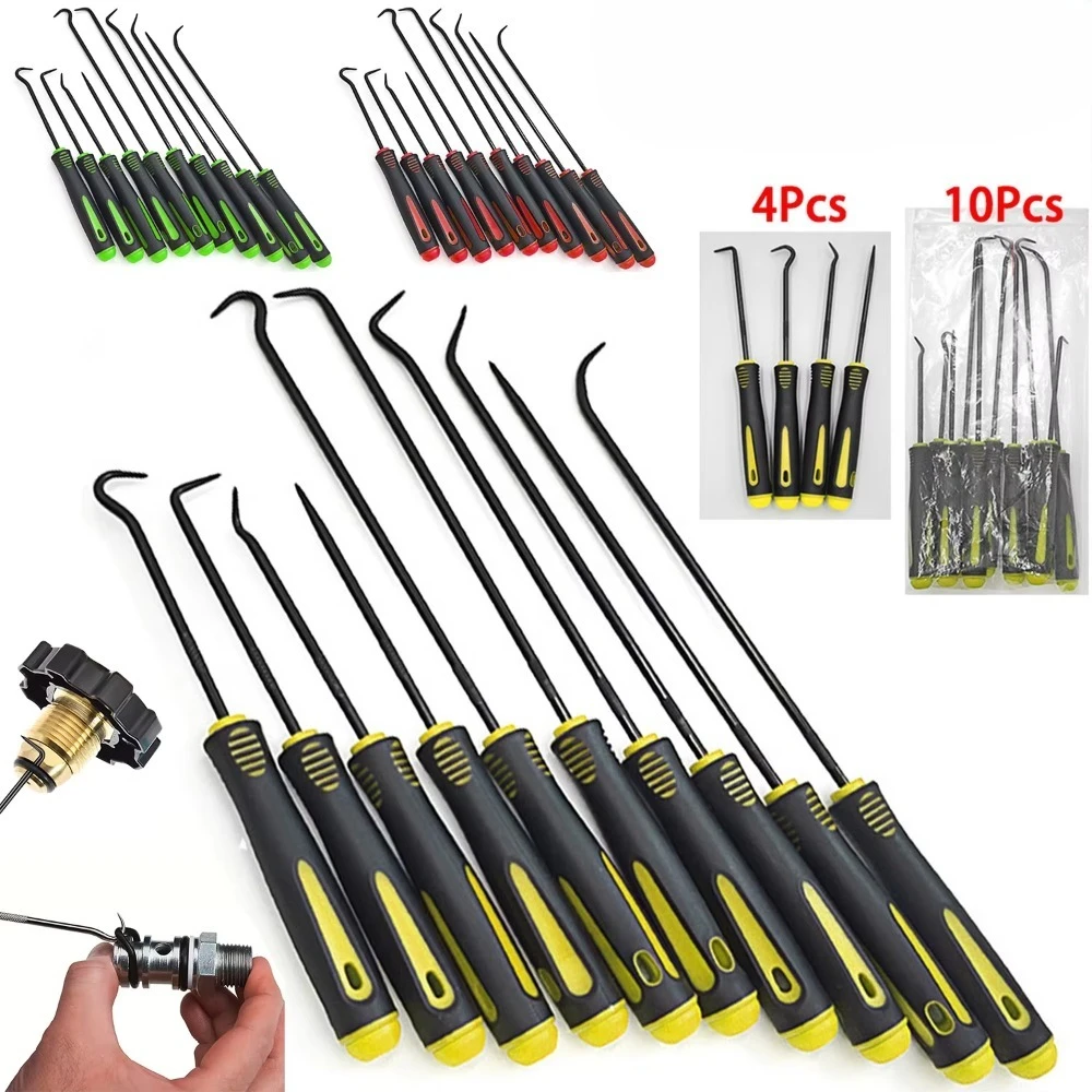10/4PCS Pick and Hook Set, Precision Automotive Hook, Car Auto Oil Seal/O-Ring Seal Gasket Mini Precision Hooks Puller Remover