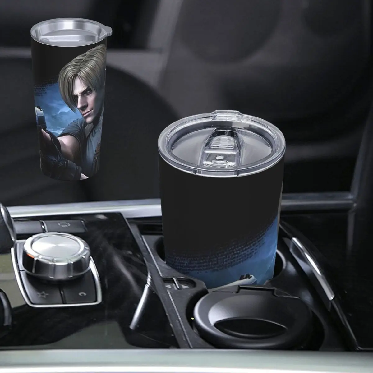 Resident Evils Leon Kennedy Game Stainless Steel Tumbler Vacuum Insulated Mug Thermal Cold Cups Straw With Lid 20oz