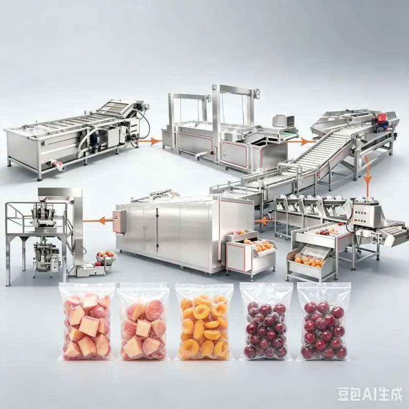 Customized Quick Freezer Line for Fruits Vegetables IQF Freezing Machine Automatic Production Processing Equipment