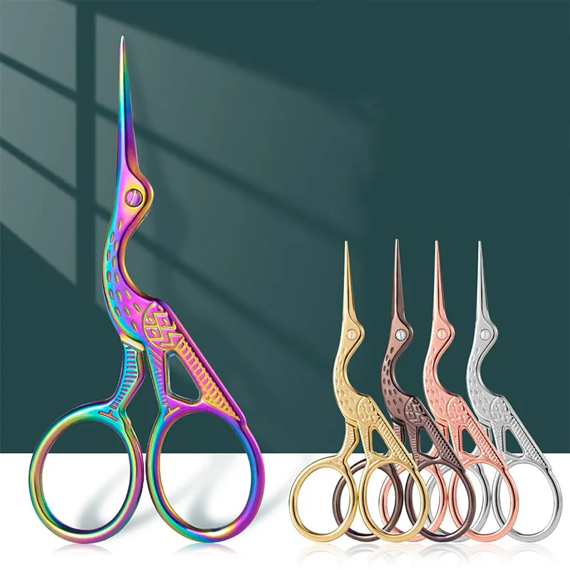 1Pcs Colorful Stainless Steel Antique Scissors European Classic Craft Knitting Sewing Handicraft Scissor DIY Jewelry Tools New