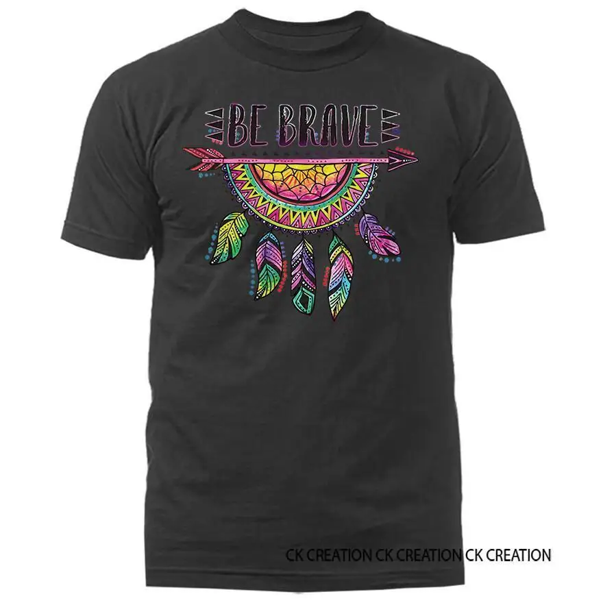 Be Brave Feathers Dreamcatcher T-shirt S-3XL Fastship