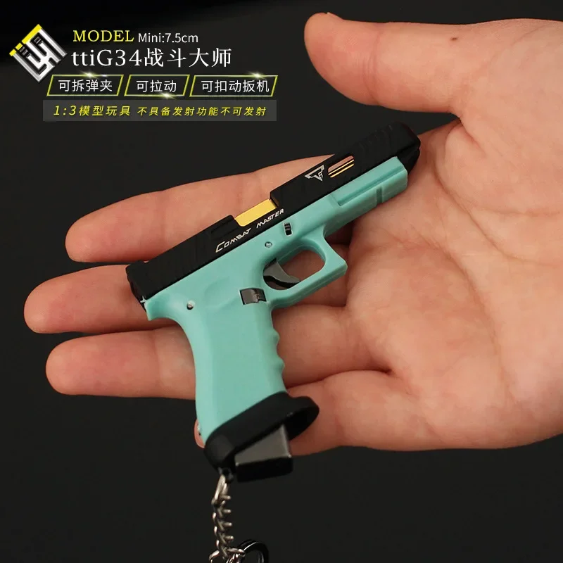 7.5cm Nylon TtiG34 Glock Metal Keychain 1:3 Detachable Semi-alloy Combat Master Gun Model Bag Accessories Game Toys Gifts Boys