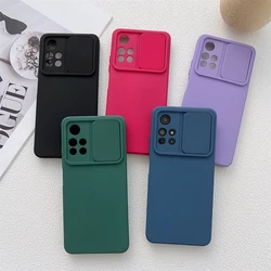 Camera Slider Case For Samsung Galaxy S23 S22 S21 S20 FE Plus Ultra A33 A53 A71 A72 A82 A32 A42 A52 A51 Lens Protect Soft Cover