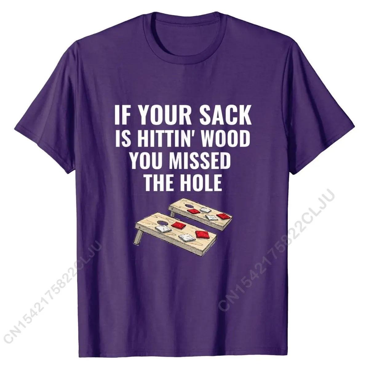 If Your Sack Is Hittin Wood Shirt Funny Cornhole T-Shirt Cotton Normal Tops & Tees Faddish Men T Shirts Casual