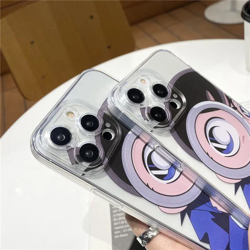 명탐정 코난 거치대 만화 전화 케이스, 아이폰 11, 12, 13, 14, 15 프로 맥스 플러스, 마그네틱 무선 충전, 맥세이프 커버