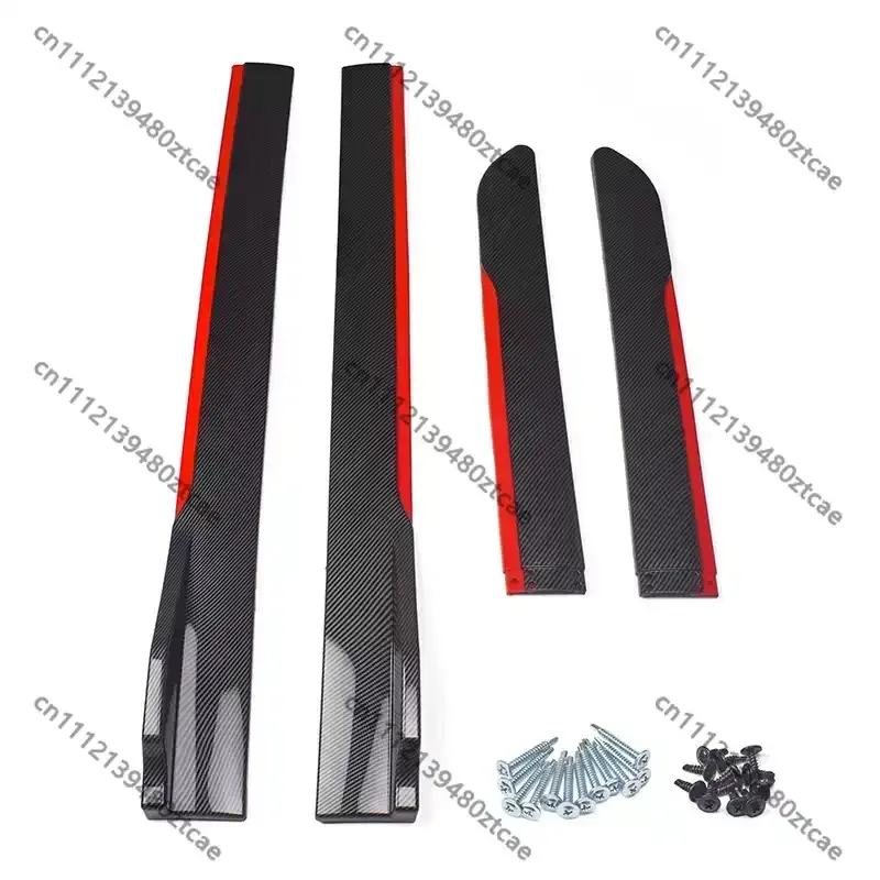 Universal Auto Modified Two Sections Side Skirt Lower Side Sill Side Body Kit Lip Splitter Car Exterior Decor Accessories
