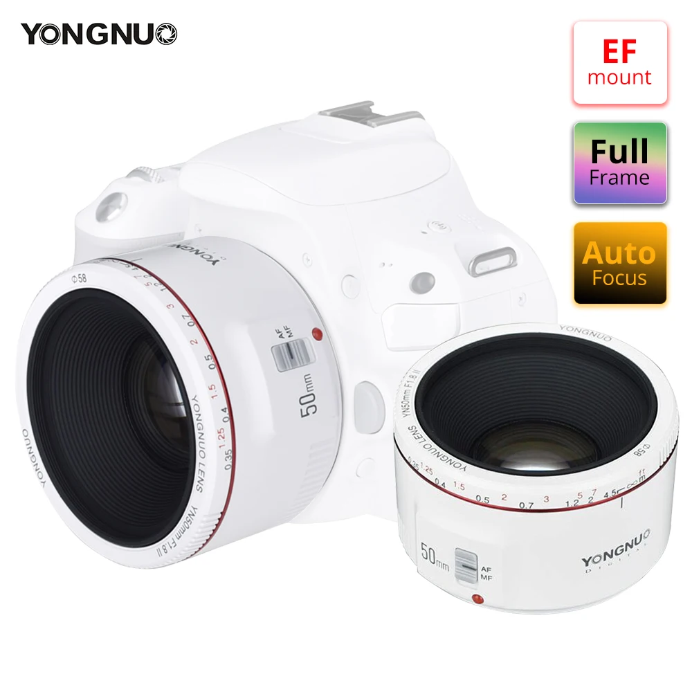 YONGNUO YN50mm F1.8 II F1.8 Large Aperture Bokeh Effect Camera Lens Auto Focus Lens for Canon EOS 700D 750D 5D 600D DSLR