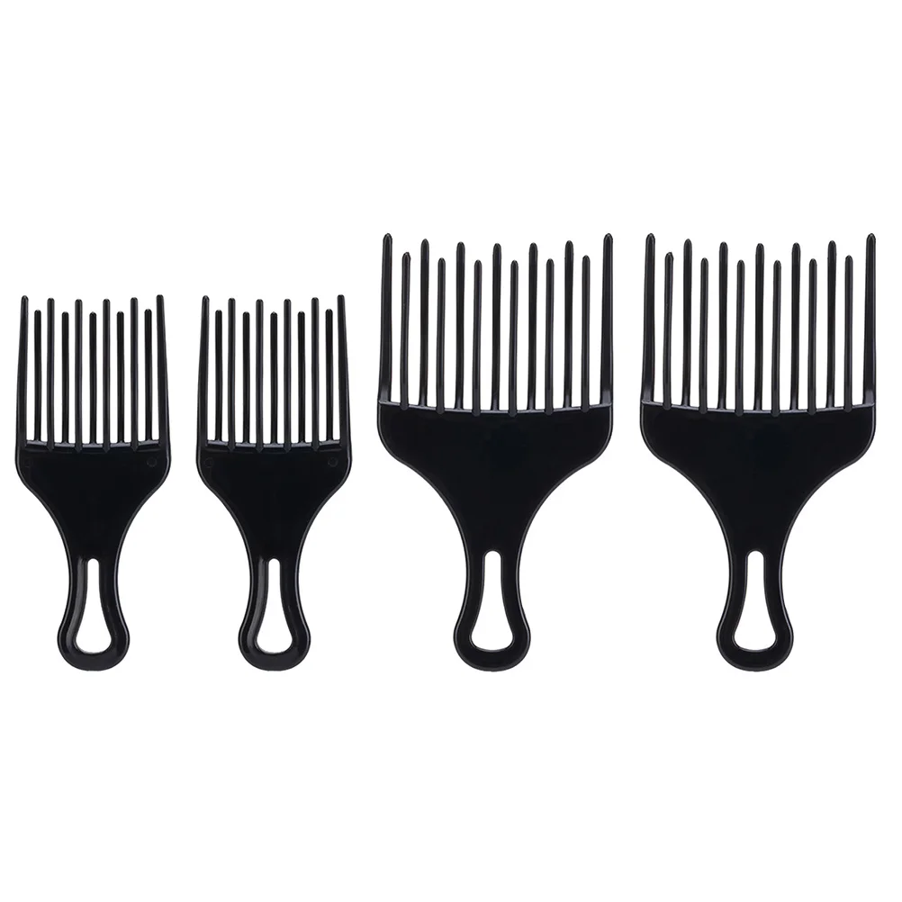 4 قطعة مشط واسع الأسنان الأفرو اختيار ل مجعد وفك تشابك الشعر رفع أداة البلاستيك اختيار الشعر مشط للرجال النساء الفتيات الفتيان