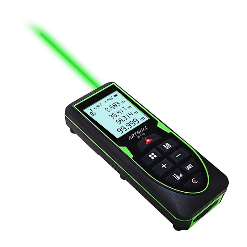 Green Laser Distance Meter 70m 100m 120m Rangefinder with Angle display USB RechargeableTape Measure ruler Roulette tool