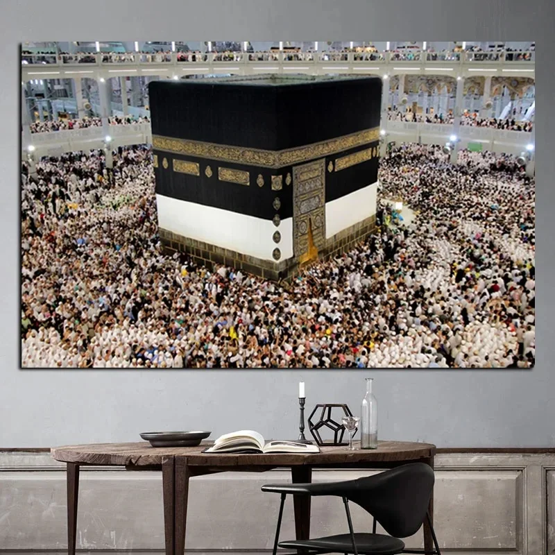 Posters and Prints of The Mecca Mosque Islamic Holy Land Muslim Kaaba Wall Art Canvas Painting Religious HomeDecoration Pictures