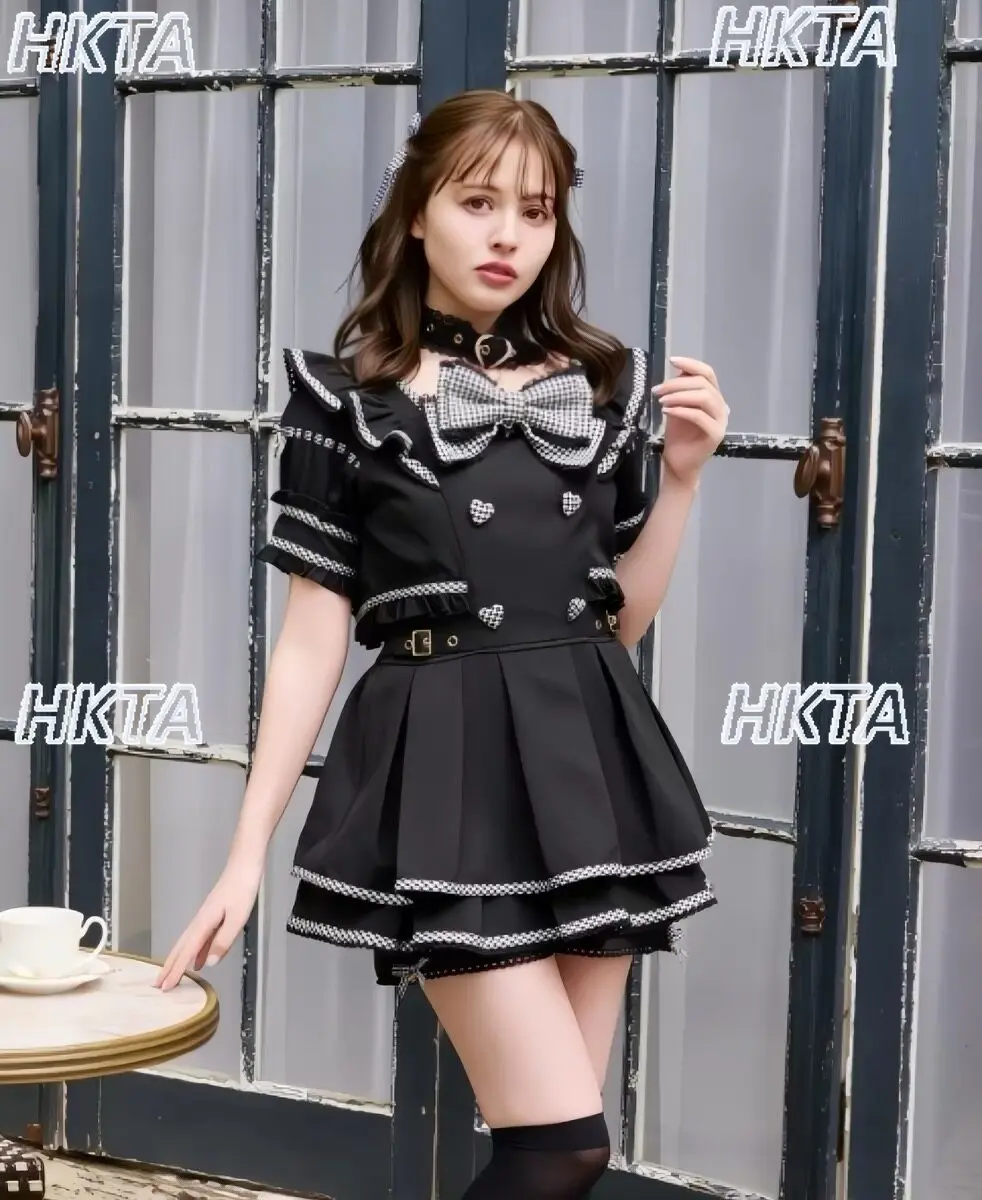

Japanese Sweet Lolita Girls Slimming Fashion Short-sleeved Dress Shorts Set Women 2026 Summer New Daily Work Clothing Liz Dress