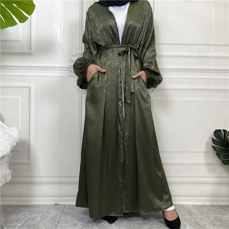 두바이 새틴 여성 이슬람 오픈 abayas 기모노 맥시 드레스 터키 아랍 가운 kaftan 이슬람 의류 eid 라마단 jalabiya caftan