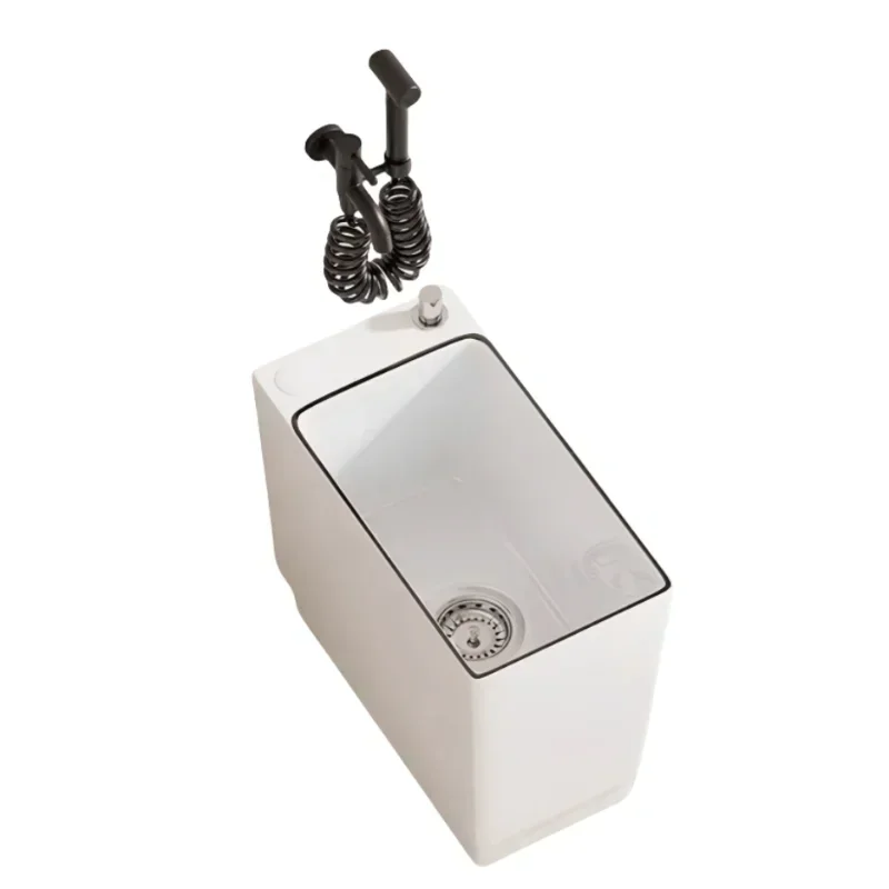 Balcony black edge mop basin, small ultra-narrow ceramic mop pool