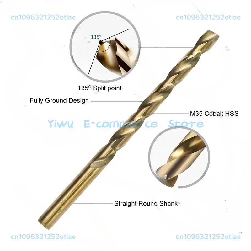 Cobalt High-speed Steel Twist Drill Bit Set, Imperial Drill Number, Letter Drill Set