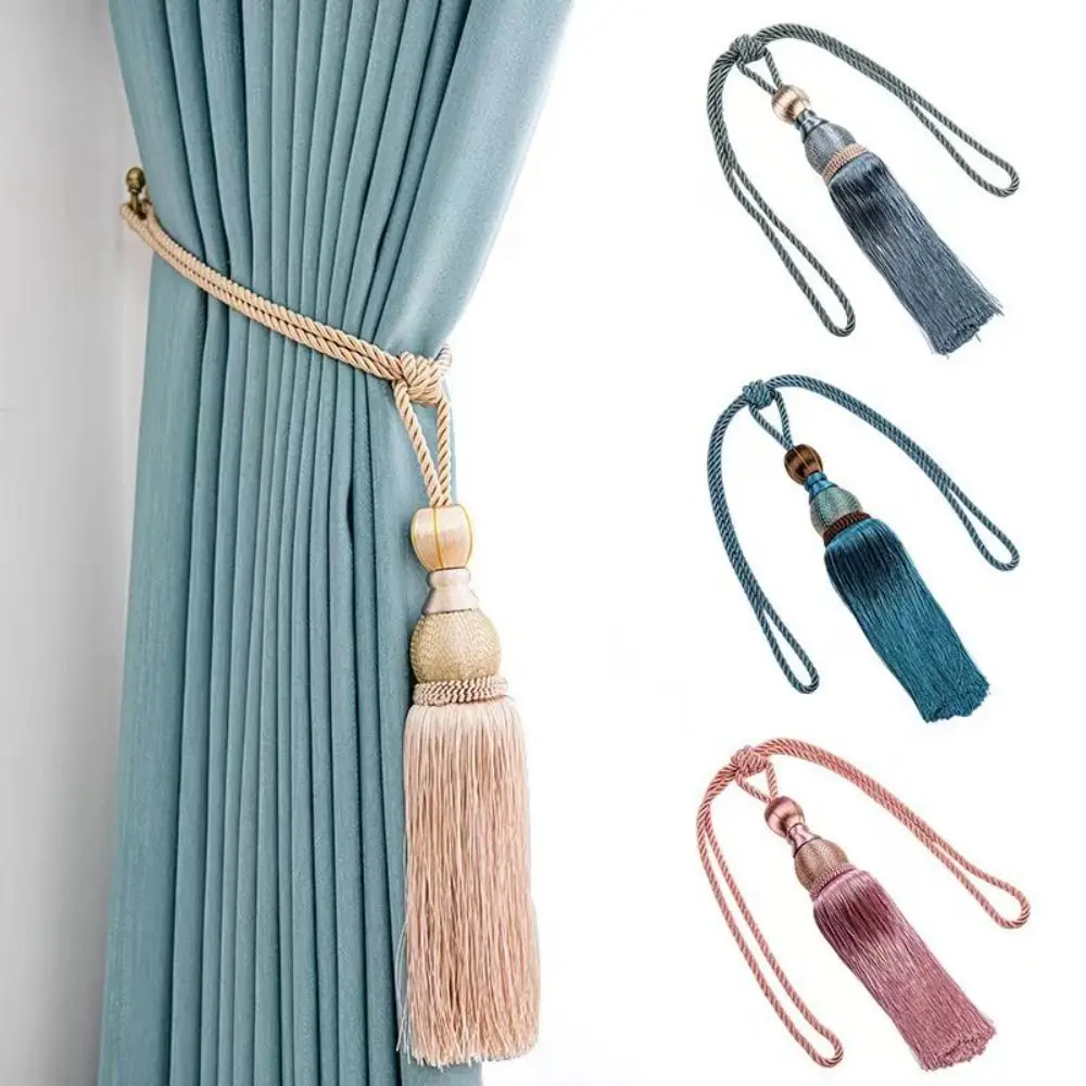 No Installation Curtain Tassels Tieback Tassel Design Punch-free Curtain Holder Polyester Multicolor Curtain Fixing Straps