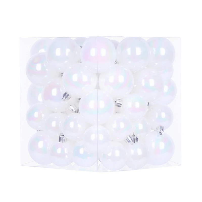 54-Piece White Plastic Ball Collection with Blue and Violets Colors Play for Christmas, Birthday Parties, Hanging Branch J0MC