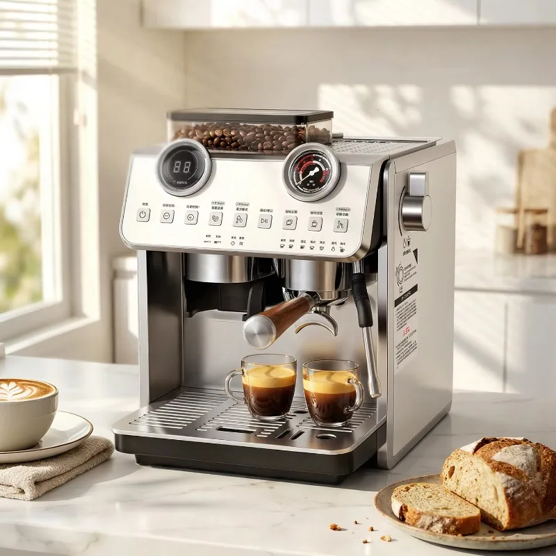 Professional Multifunctional Stainless Steel Dual Boiler 2200W Semi-Automatic Control 2 Group Commercial Espresso Coffee Machine